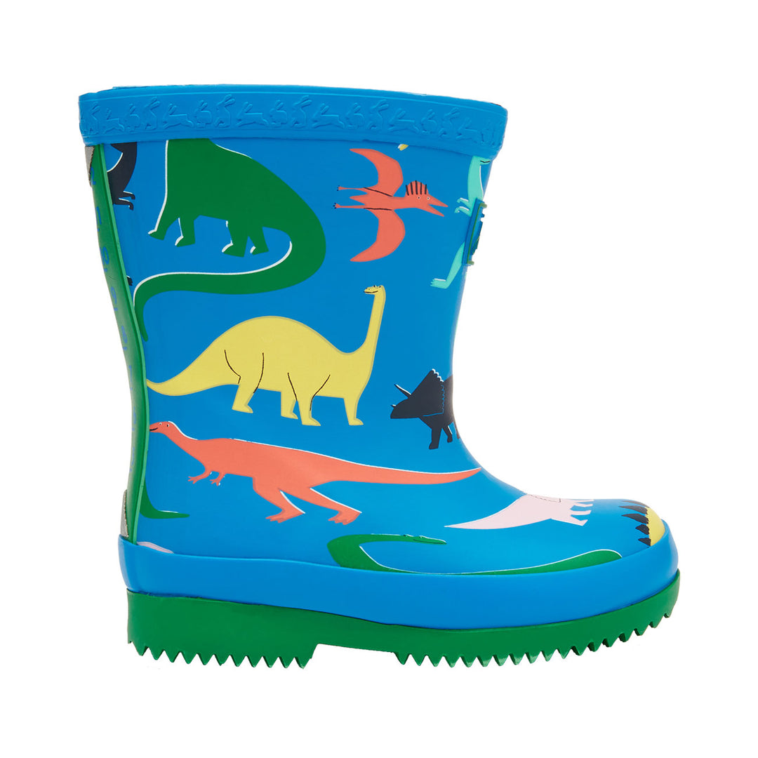 The Joules Baby Blue Dinos Welly Print in Blue Print#Blue Print