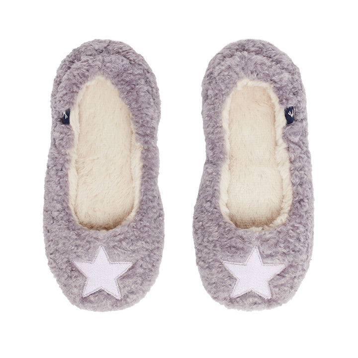 The Joules Girls Junior Pombury Ballet Slipper in Lilac#Lilac
