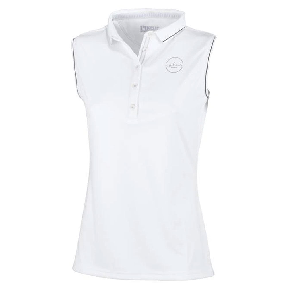 Pikeur Ladies Jarla Sleeveless Polo in White#White