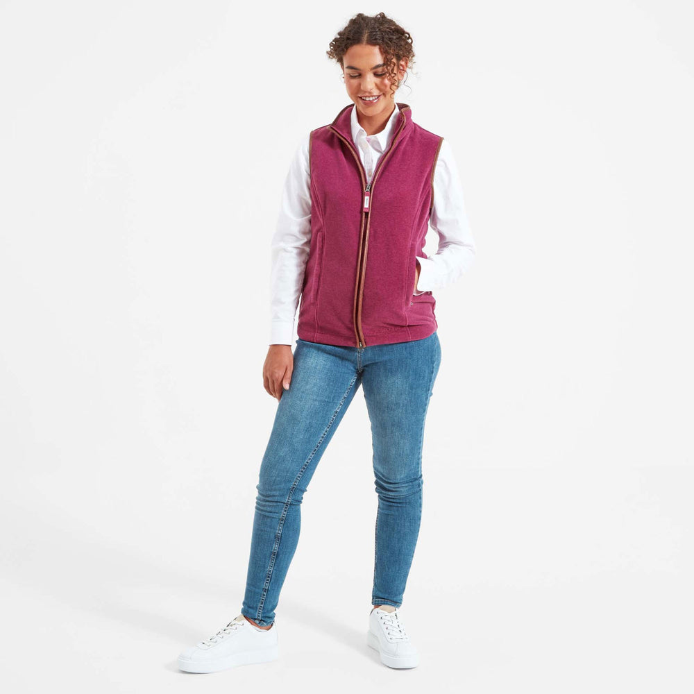 Schoffel Ladies Lyndon Fleece Gilet#Mulberry