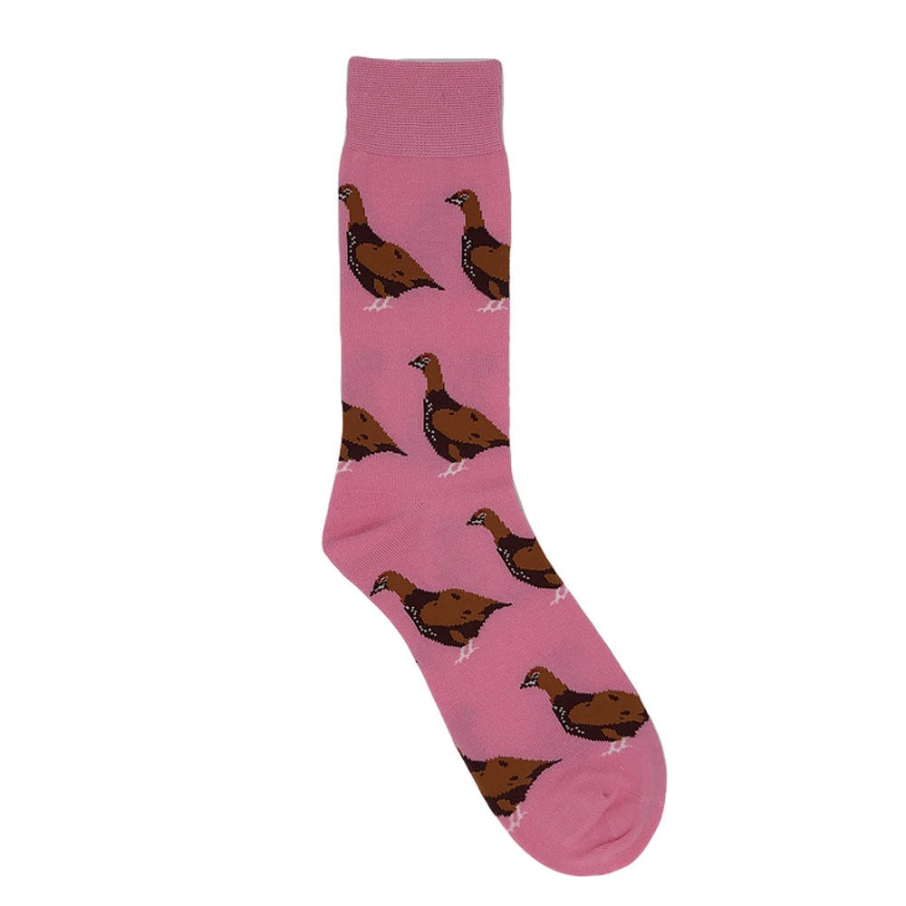 The Shuttle Socks Ladies Standing Grouse Socks in Pink#Pink