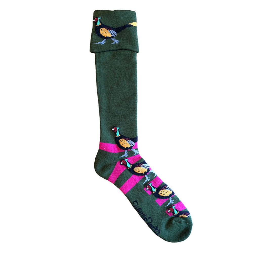 The Shuttle Socks Ladies Shooting Socks Pheasant in Pink#Pink