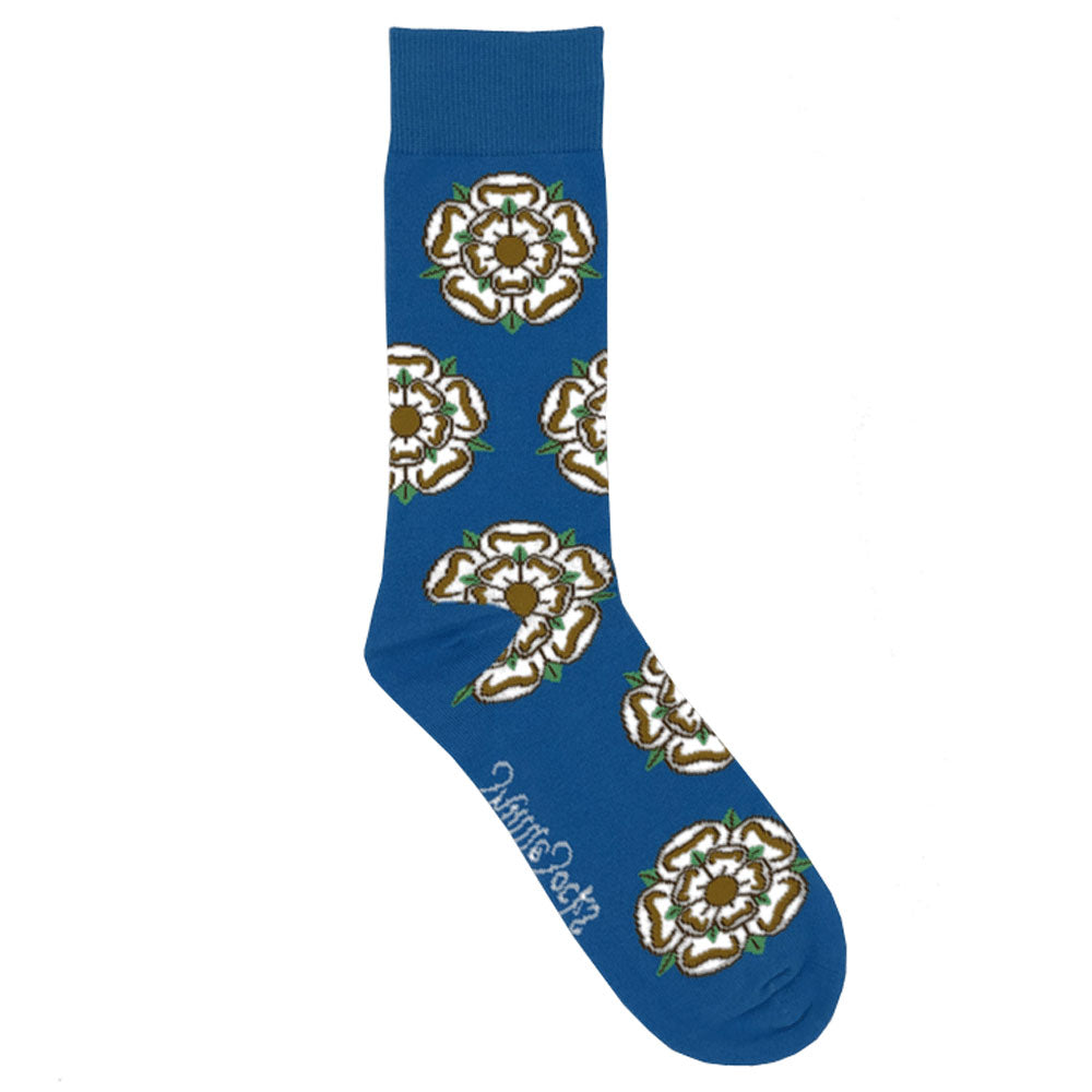 The Shuttle Socks Ladies Yorkshire Rose Socks in Blue#Blue