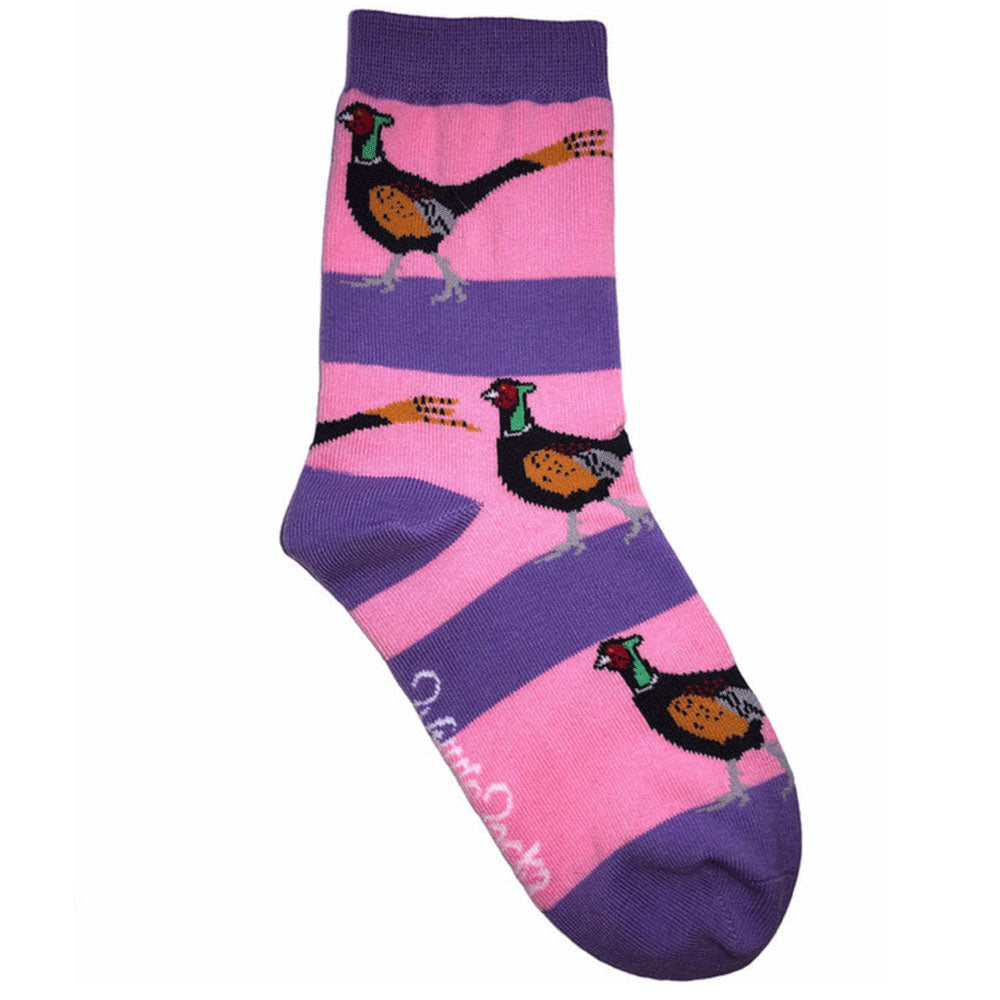 The Shuttle Socks Childrens Pheasant Socks in Pink#Pink