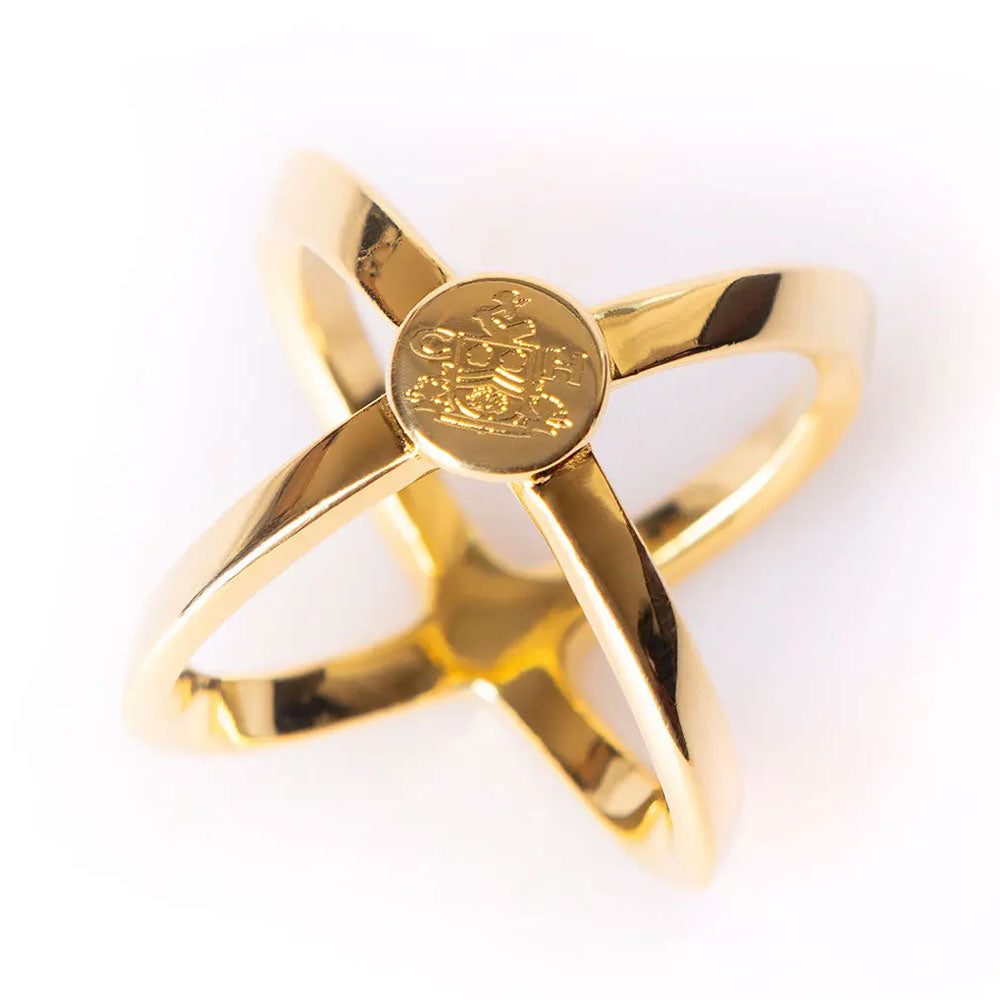 Clare Haggas Scarf Ring in Gold#Gold