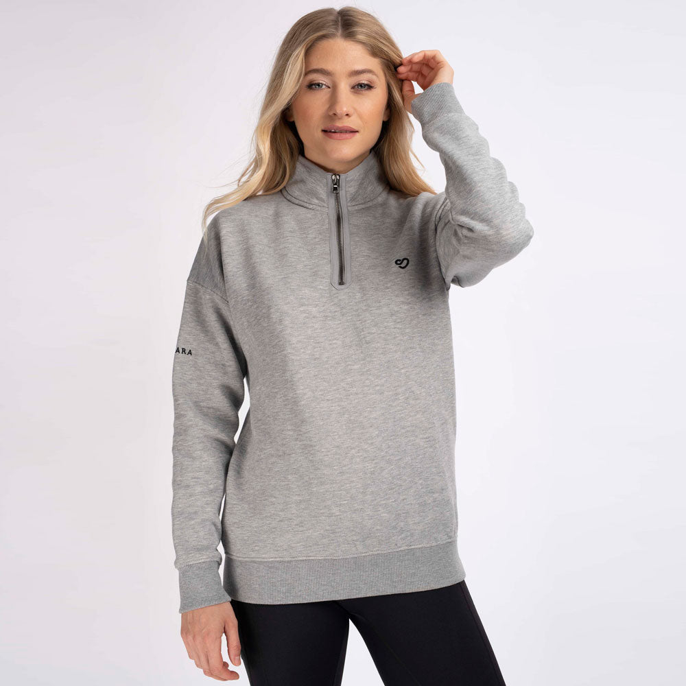 The Mochara Ladies Half Zip Sweatshirt in Grey#Grey