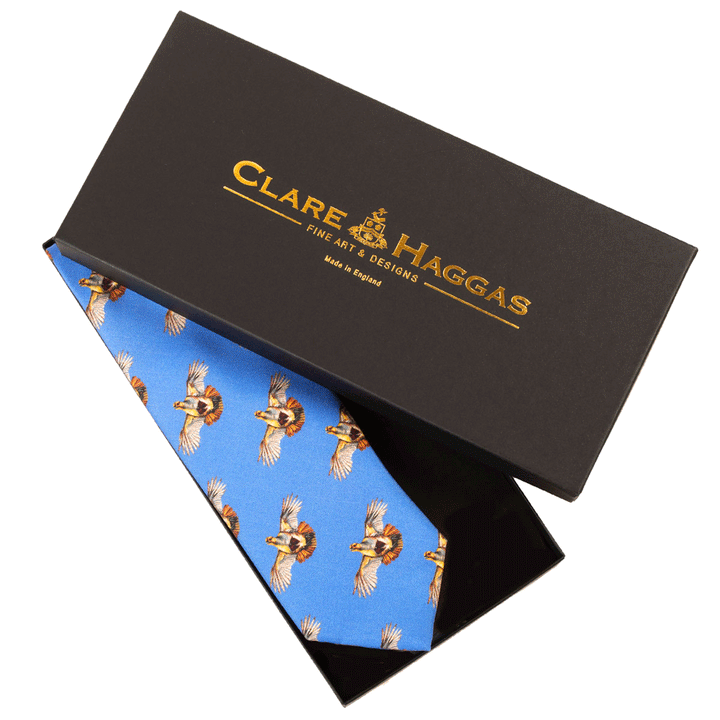 The Clare Haggas Highflyer Mens Silk Tie in Cobalt Blue#Cobalt Blue