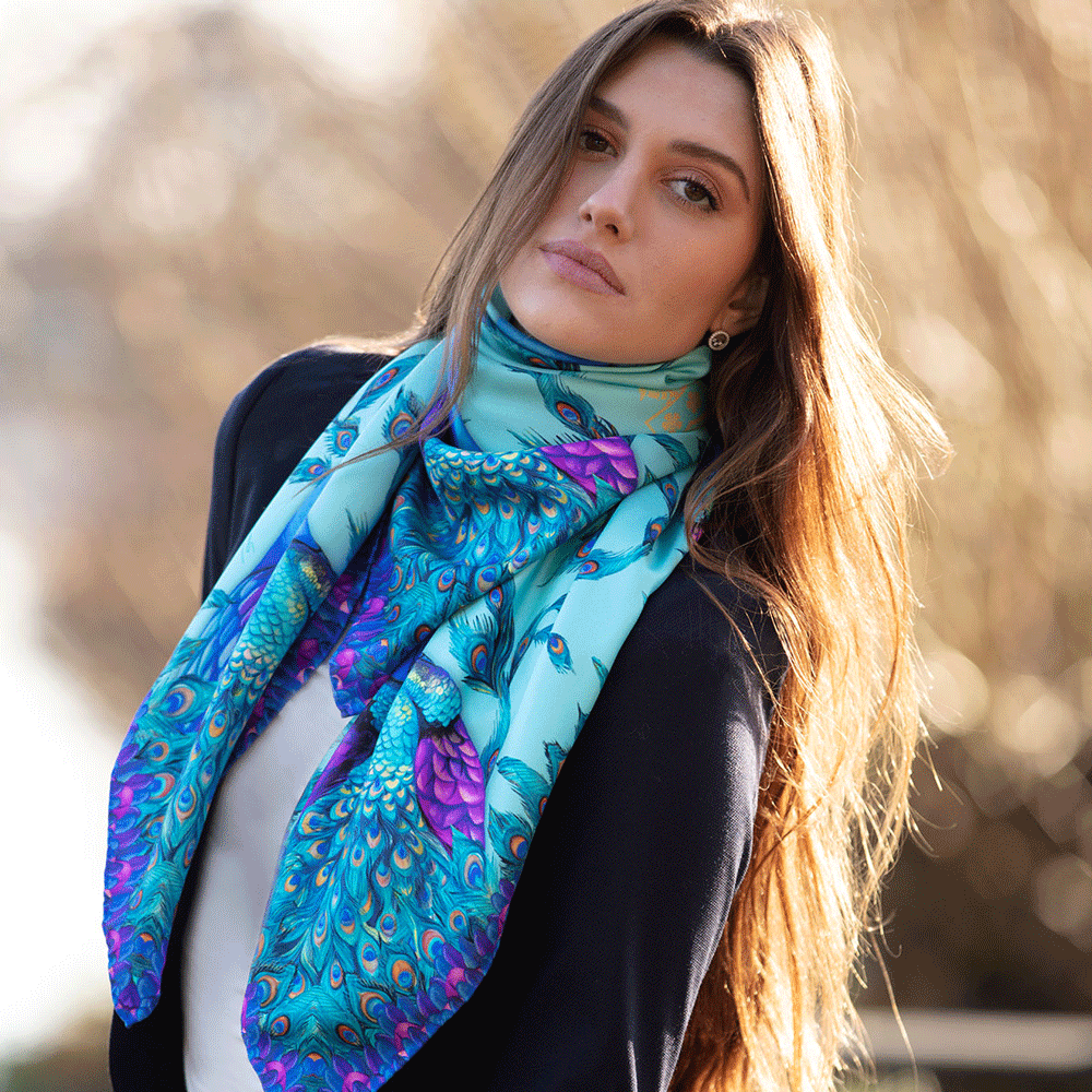 Large silk online scarf