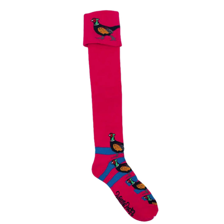 The Shuttle Socks Ladies Shooting Socks Pheasant in Pink Print#Pink Print