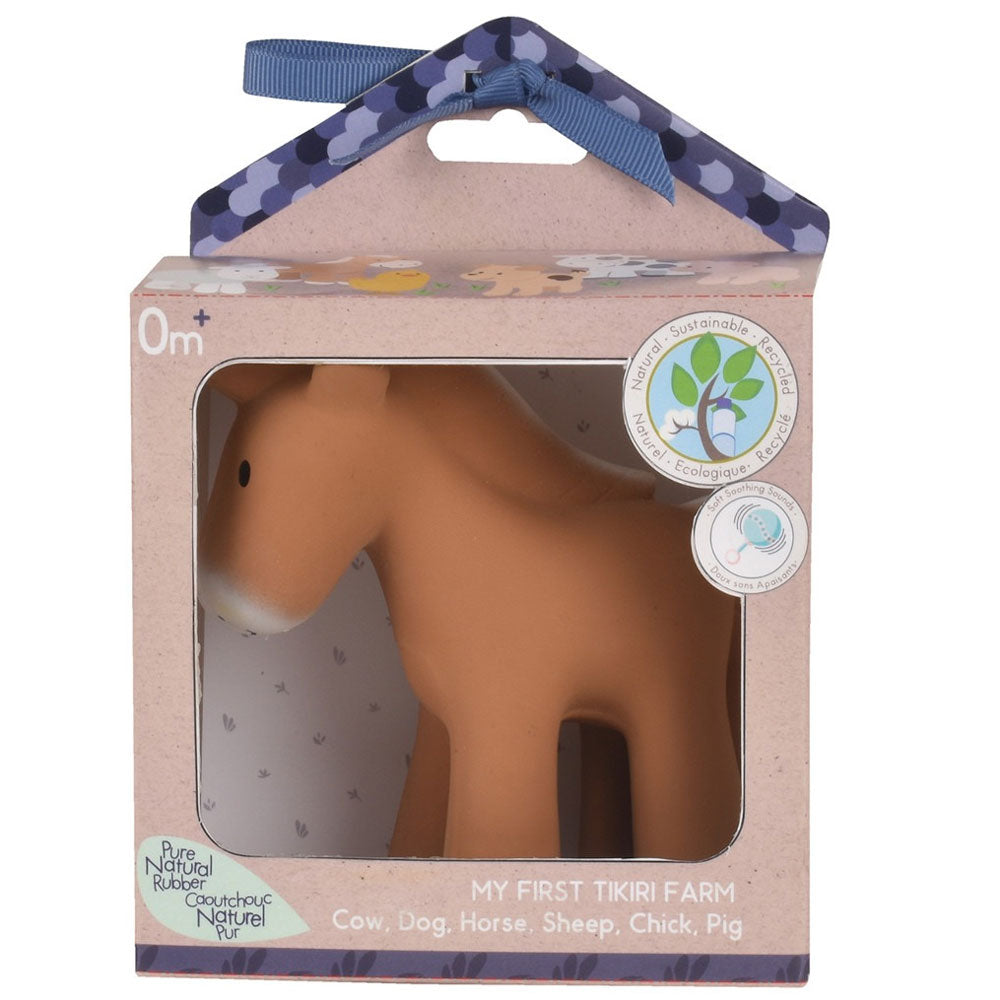 Tikiri My First Horse Natural Rubber Baby Rattle & Bath Toy