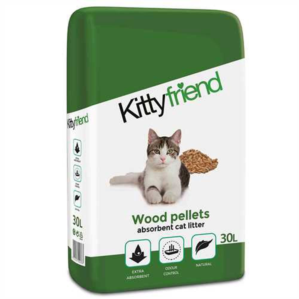 Kitty Friend Wood Based Non-Clumping Cat Litter 30L