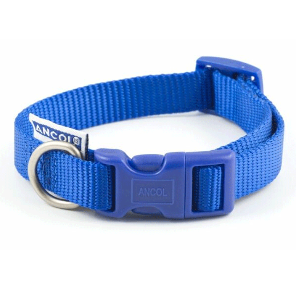 Ancol Nylon Adjustable Collar in Blue#Blue