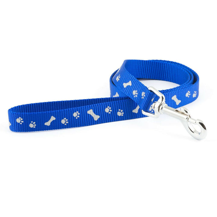 The Ancol Paw & Bone Reflective Lead in Blue#Blue