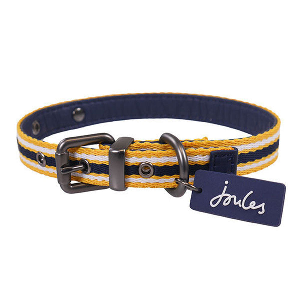 The Joules Coastal Dog Collar in Yellow#Yellow