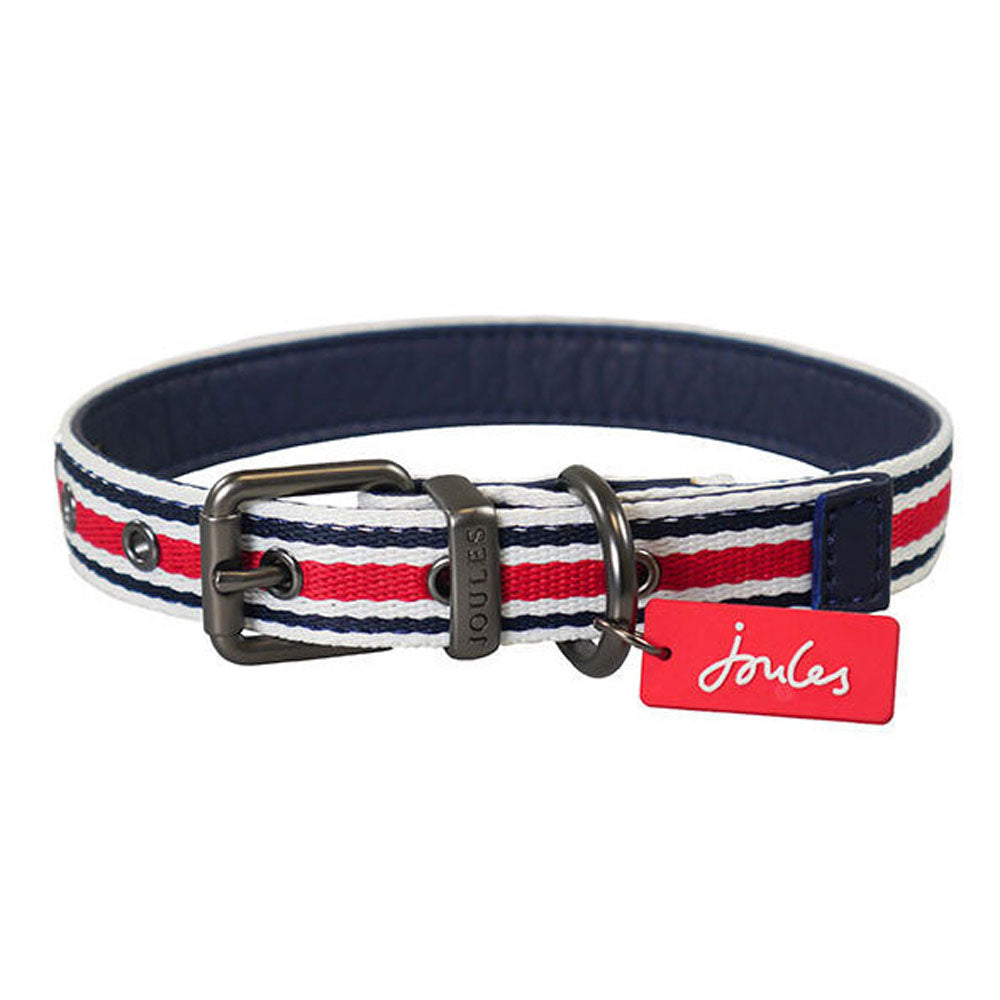 The Joules Coastal Dog Collar in Red#Red