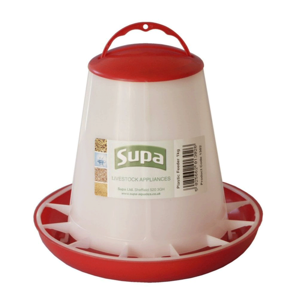 Supa Red & White Poultry Feeder 3KG