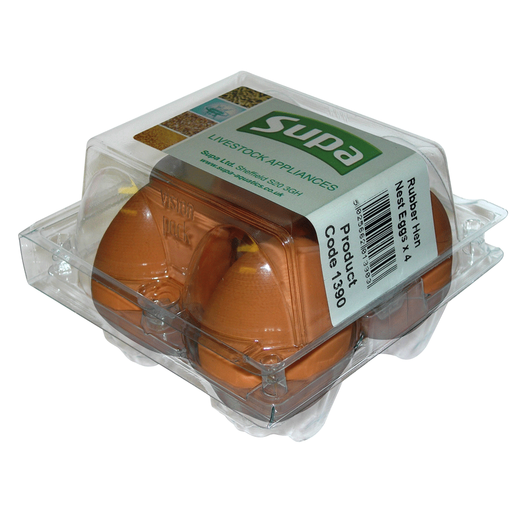 Supa Rubber Hen Nest Eggs x 4