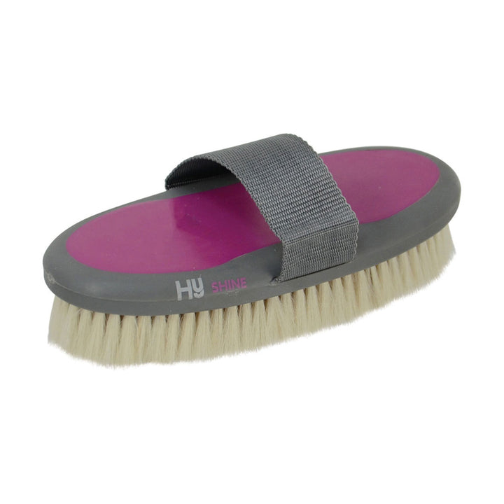 The Hy Sport Active Groom Goat Hair Body Brush in Pink#Pink