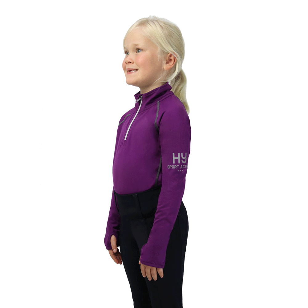 Hy Sport Active Young Rider Baselayer in Purple#Purple