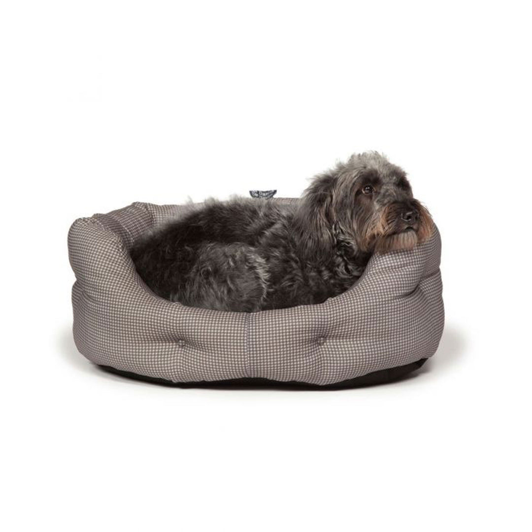 The Danish Design Vintage Dogstooth Deluxe Slumber Dog Bed in Grey#Grey