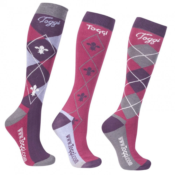 The Toggi Ladies Chestermere Socks 3 Pack in Pink#Pink