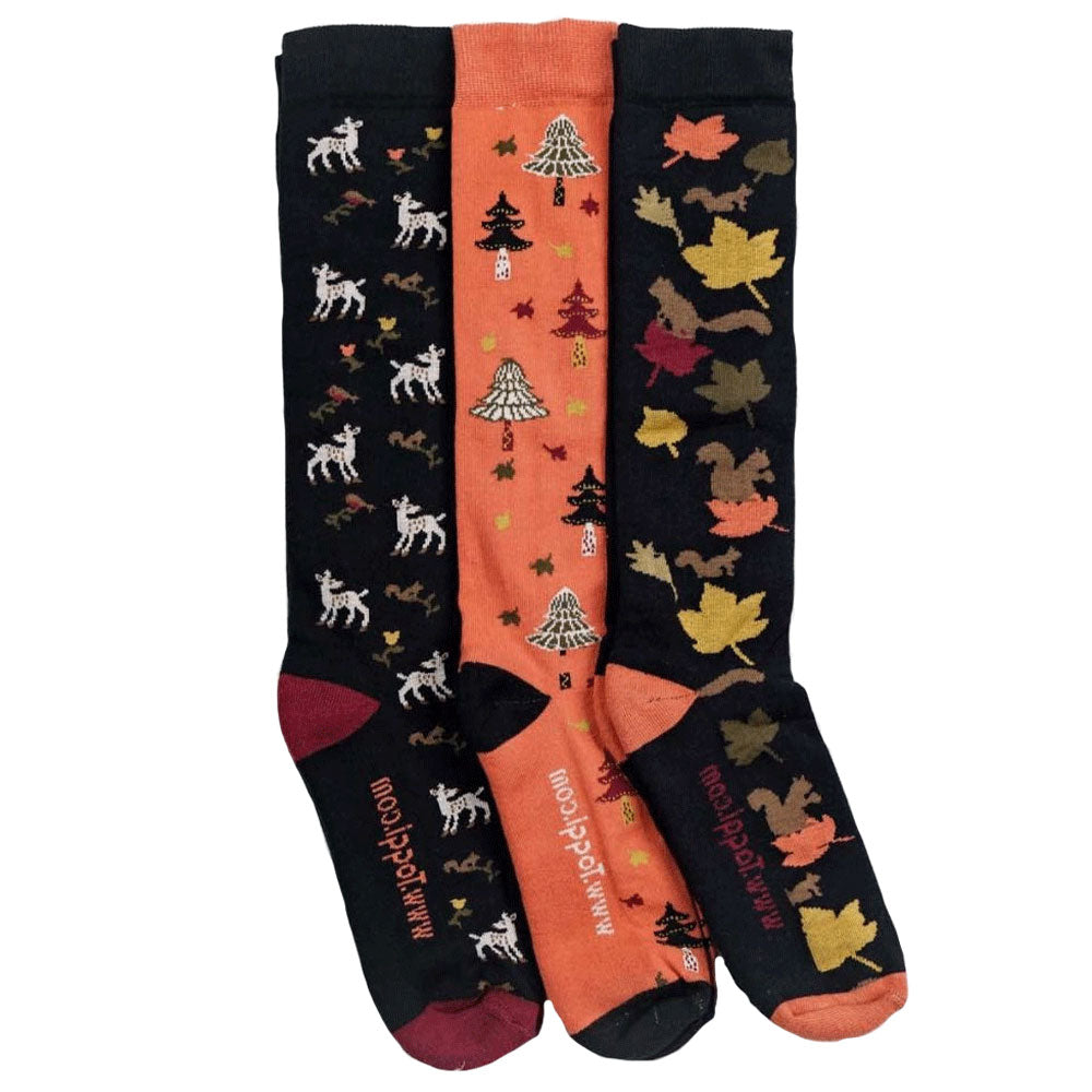 The Toggi Ladies Leafy 3 Pack Socks in Orange#Orange