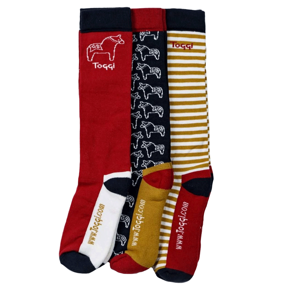 The Toggi Ladies Donkey 3 Pack Socks in Burgundy#Burgundy