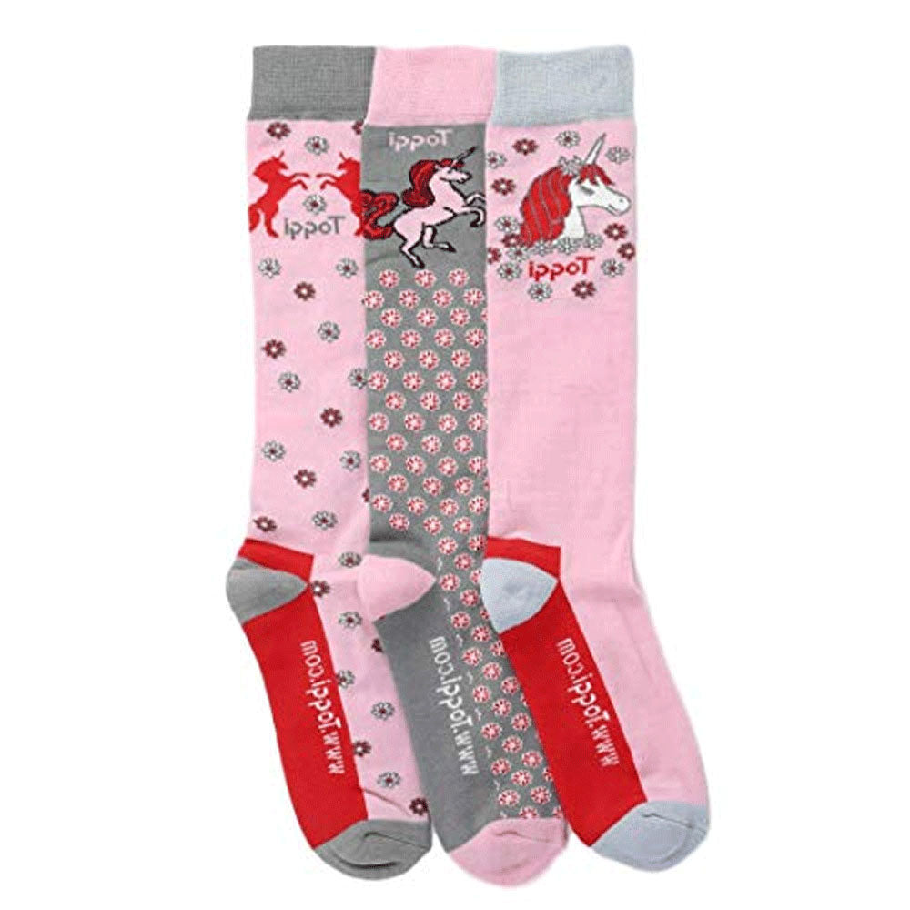 The Toggi Ladies Unicorn 3 Pack Socks in Black#Black
