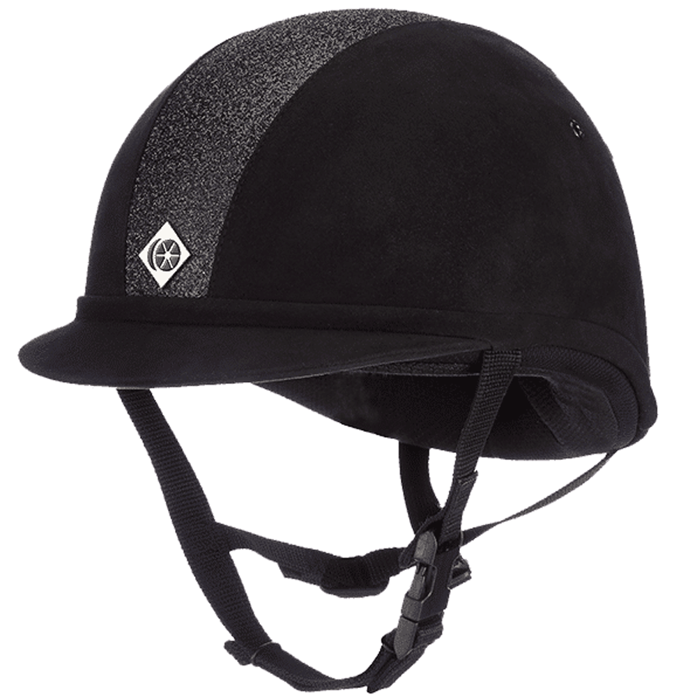 The Charles Owen YR8 Sparkly Centre Riding Hat in Black#Black