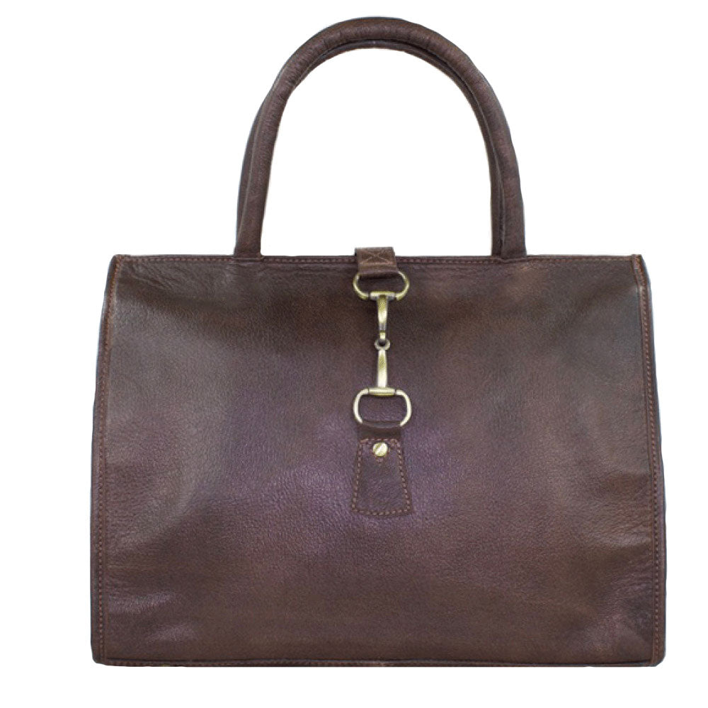 Grays Alice Leather & Suede Snaffle Detail Bag in Brown#Brown