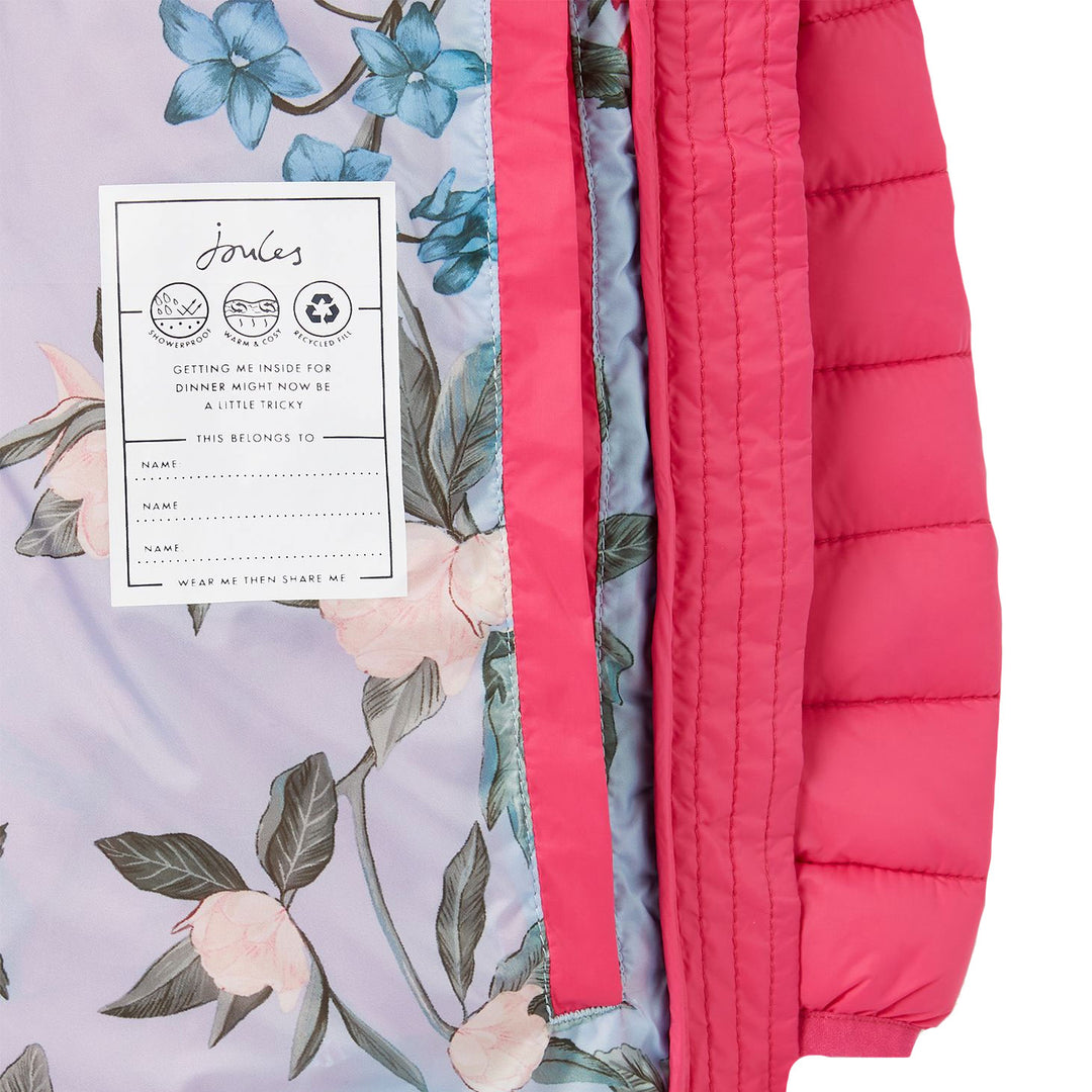 Joules Girls Kinnaird Showerproof Packable Padded Jacket, Girl's Clothing