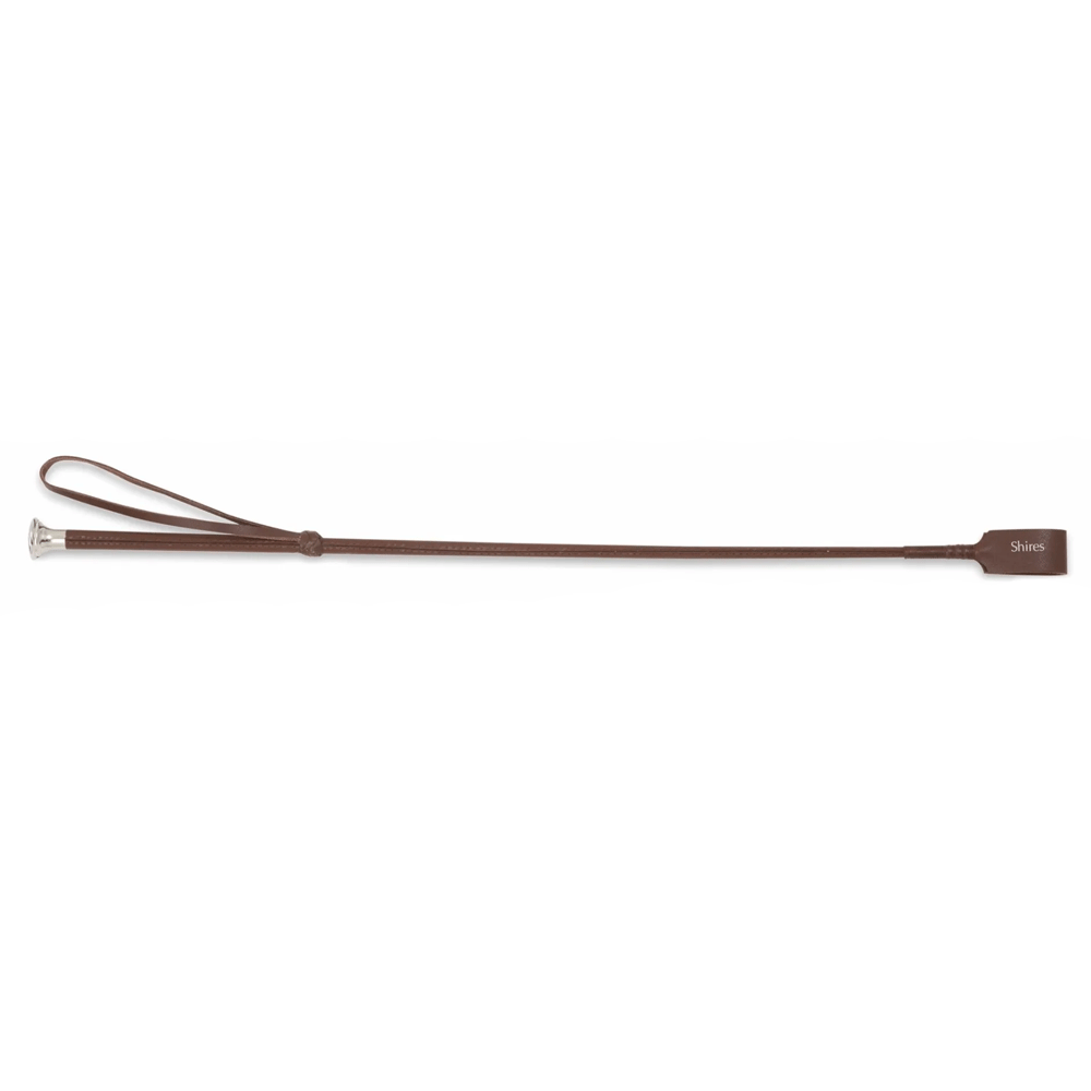 The Shires Leather Show Whip in Brown#Brown