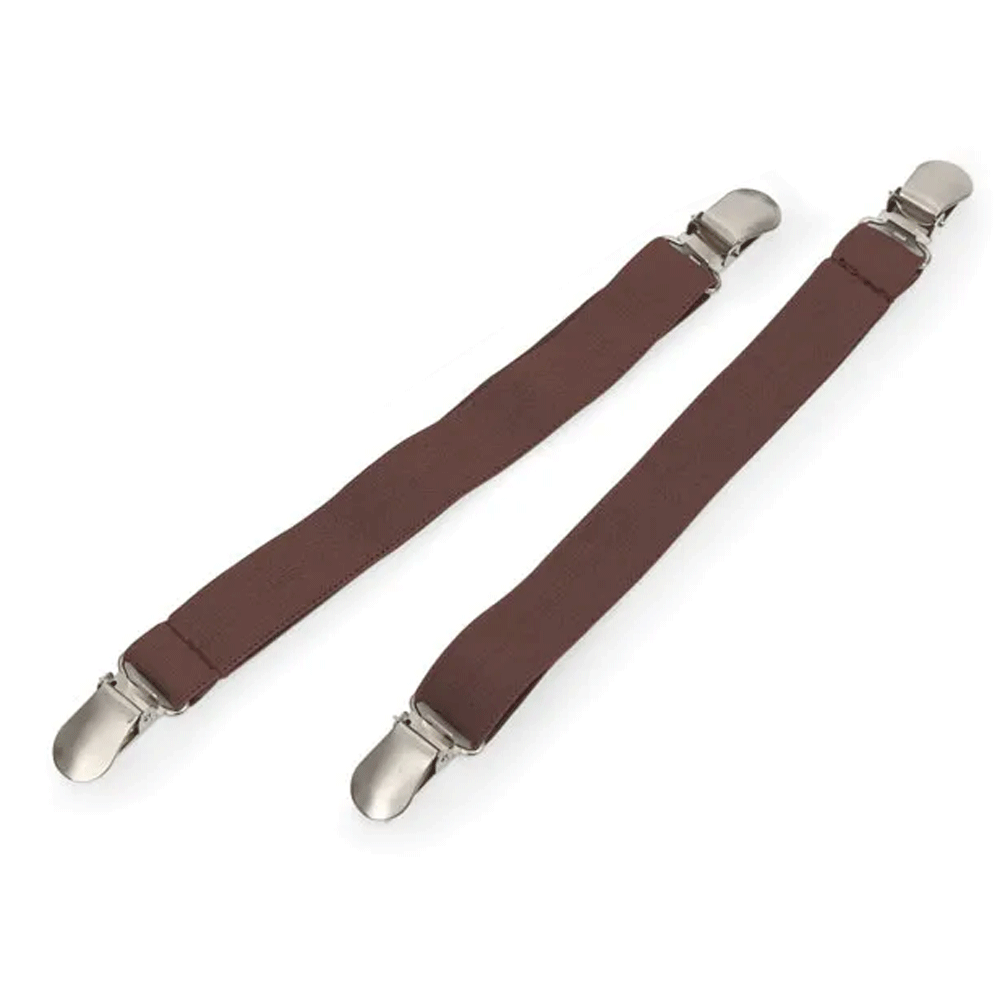 The Shires Elastic Jodhpur Clips in Brown#Brown