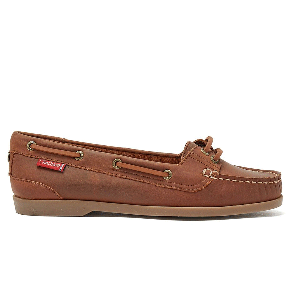 The Chatham Ladies Harper Boat Shoes in Tan#Tan