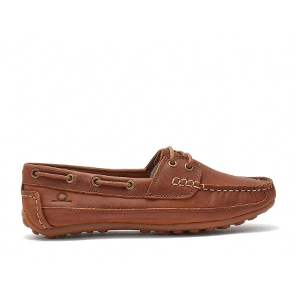The Chatham Ladies Cromer Driving Lace Moccasin in Tan#Tan