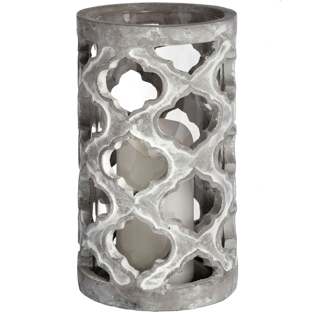 Millbry Hill Large Stone Effect Patterened Candle Holder