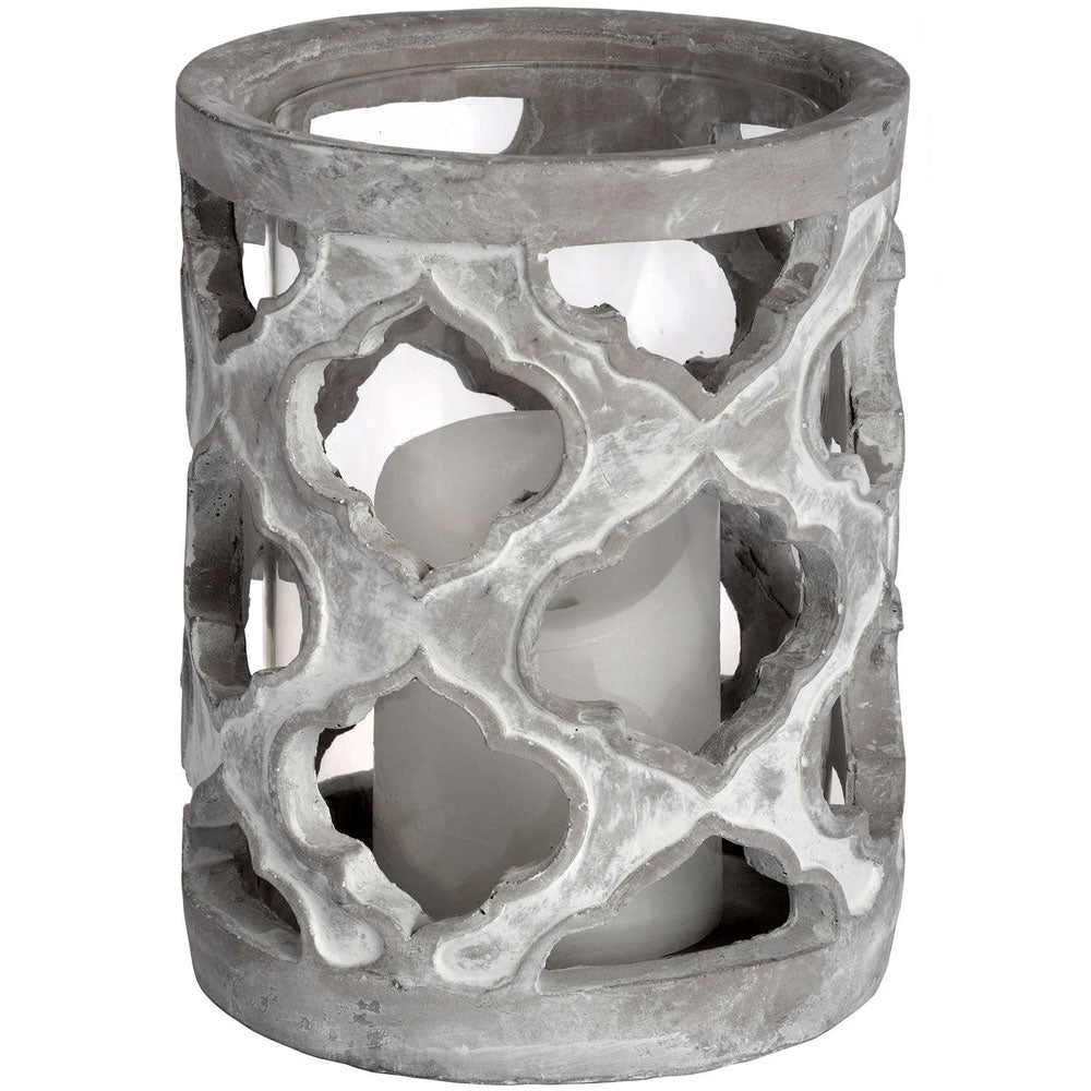 Millbry Hill Small Stone Effect Patterened Candle Holder
