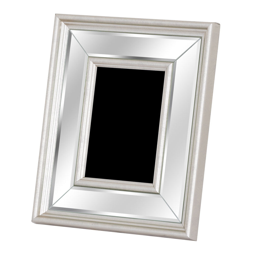 The Millbry Hill Silver Bevelled Mirrored Photo Frame 5X7 in Silver#Silver