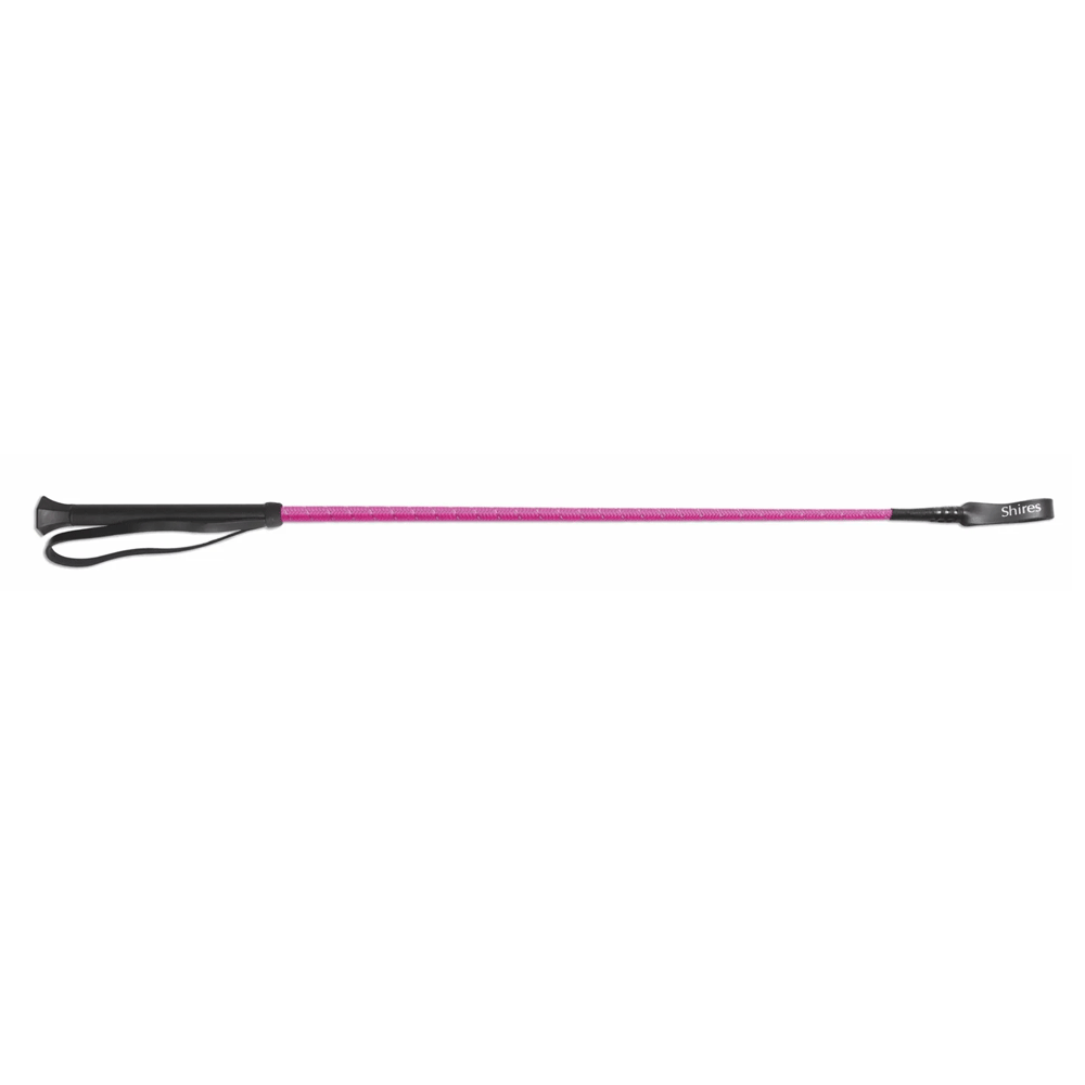 The Shires Reflective Thread Stem Whip in Pink#Pink