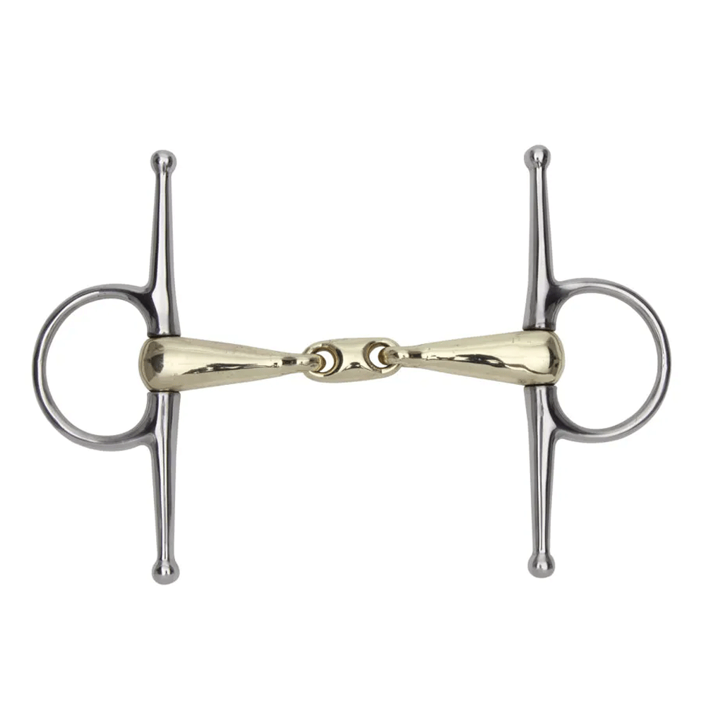 The Shires Brass Alloy Snaffle with Lozenge in Brass#Brass