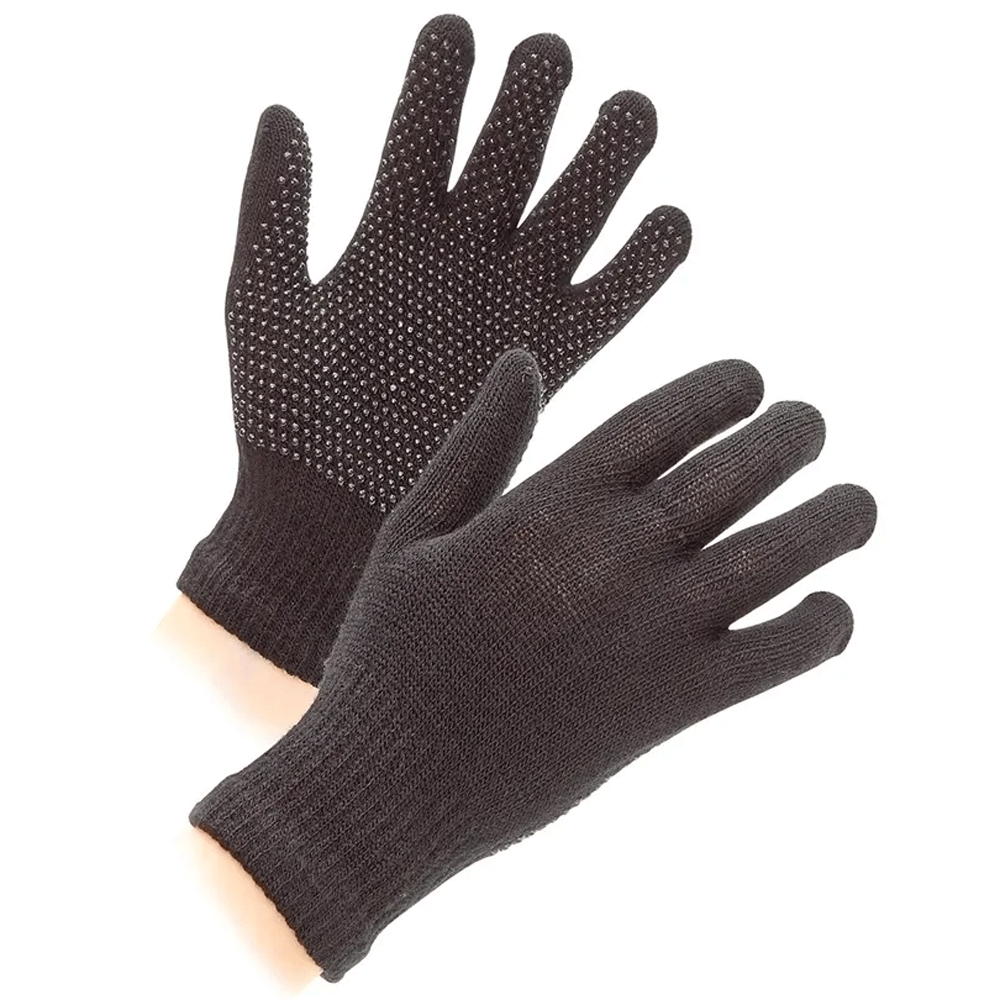 The Shires Adults Suregrip Riding Gloves in Black#Black