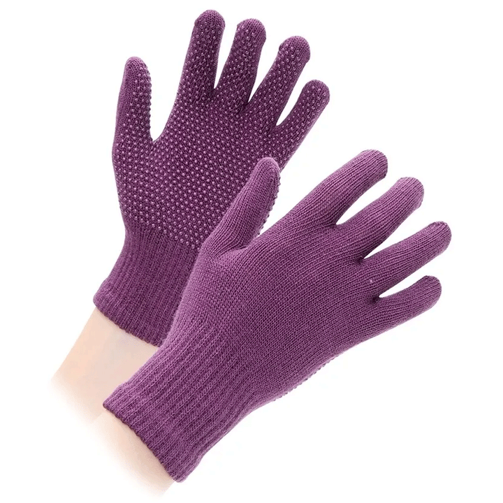 The Shires Adults Suregrip Riding Gloves in Purple#Purple