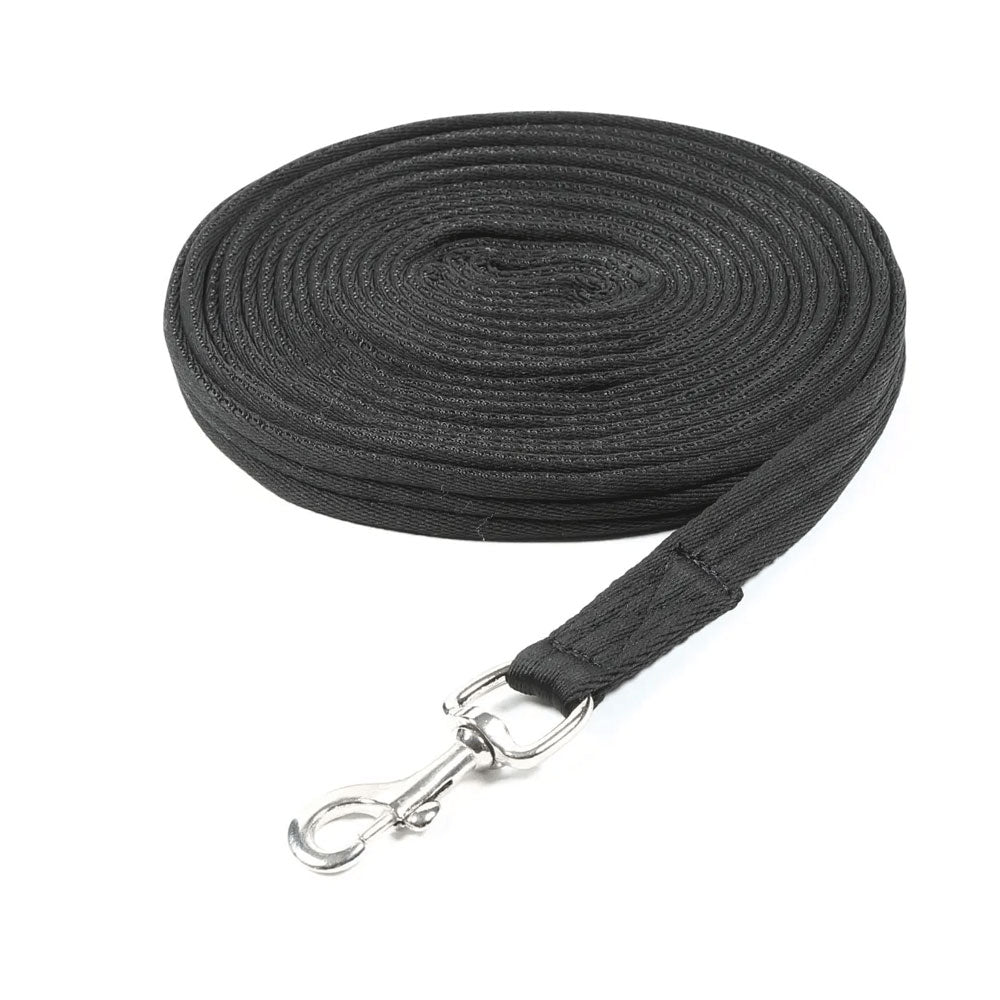 The Shires Cushion Web Lunge Line 8m in Black#Black