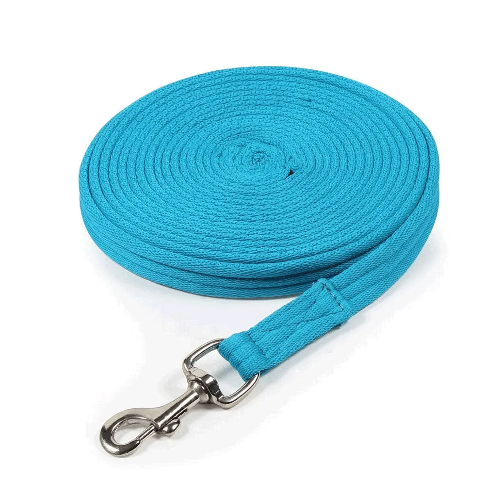 The Shires Cushion Web Lunge Line 8m in Blue#Blue