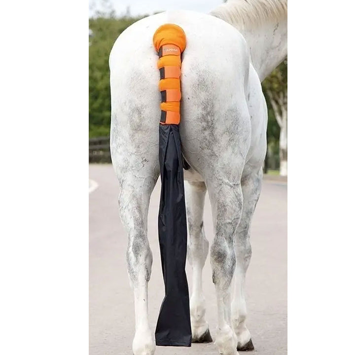The Shires Arma Padded Tail Guard With Bag in Orange#Orange