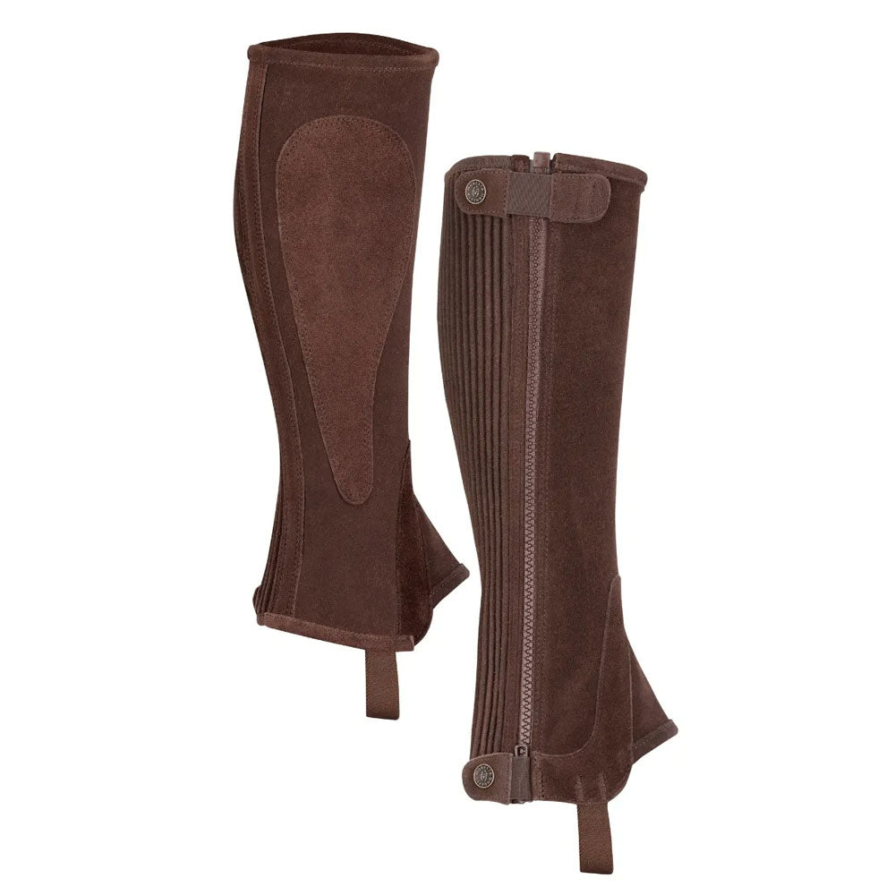 The Moretta Adults Suede Half Chaps in Brown#Brown