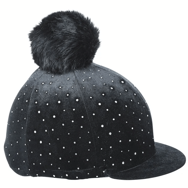 The Shires Velvet Sparkle Hat Cover in Black#Black