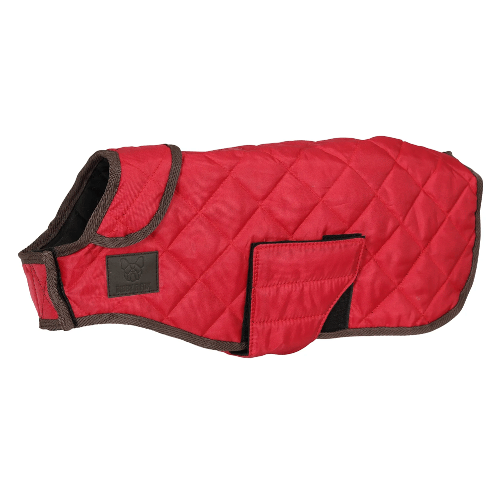 The Digby & Fox Quilted Dog Coat in Red#Red