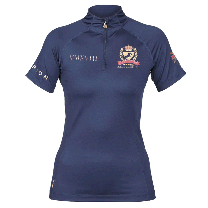 The Aubrion Ladies Team Short Sleeve Baselayer in Navy#Navy