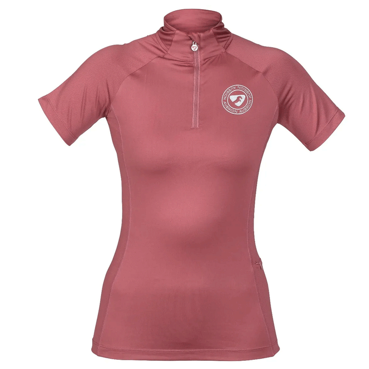 The Aubrion Ladies Highgate Short Sleeve Baselayer in Pink#Pink